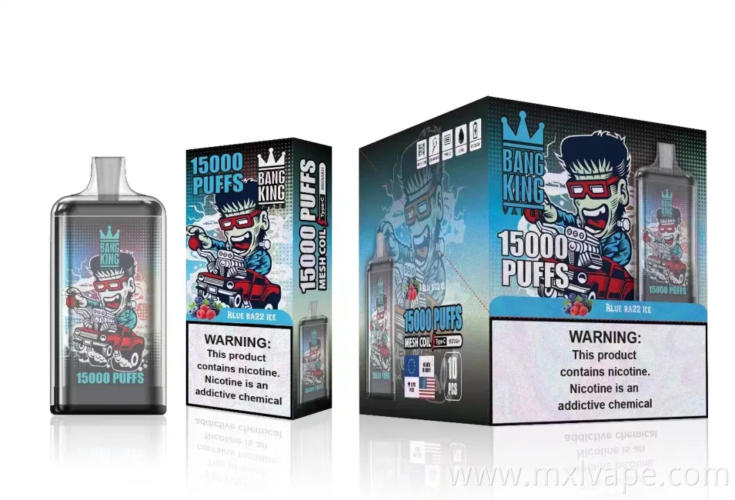 Disposable Vape Rechargebale Battery Vape Pen Disposable Vape Box Bang King 15000 Puffs
